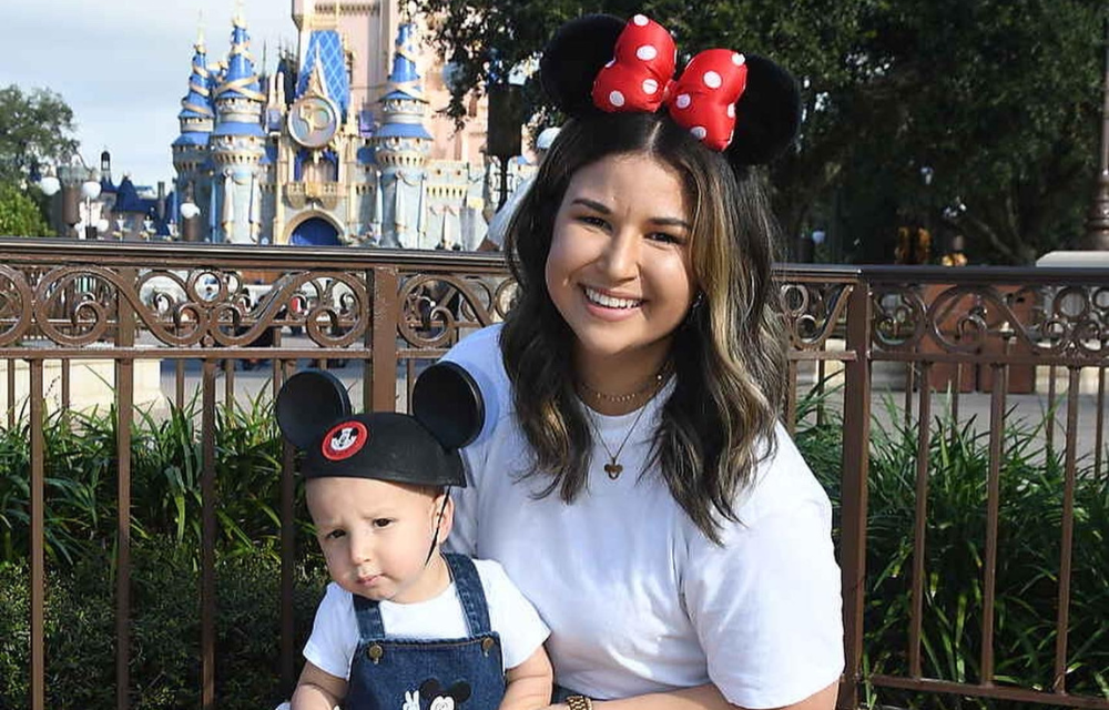 Mom and child at Disneyland.