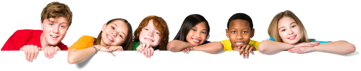 Group of children smiling.